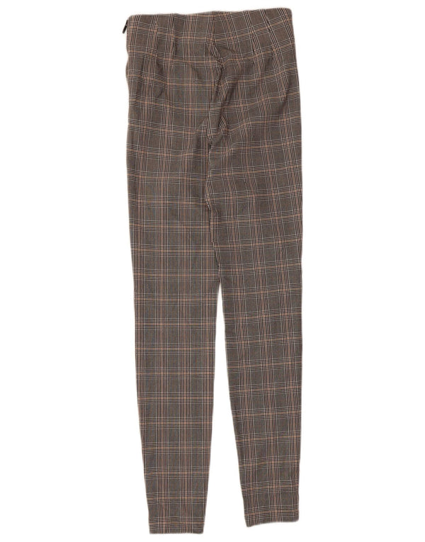 Pantaloni casual skinny da donna Zara XS W24 L27 a quadri grigi