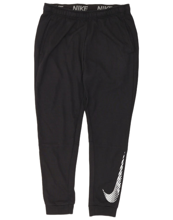 Nike Mens Dri Fit Graphic Tracksuit Trousers Joggers Large Black Polyester