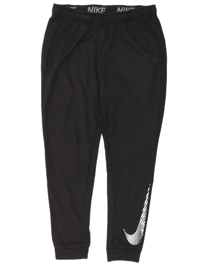 Pantaloni da tuta con grafica Nike Dri Fit da uomo, pantaloni da jogging, grandi, in poliestere nero