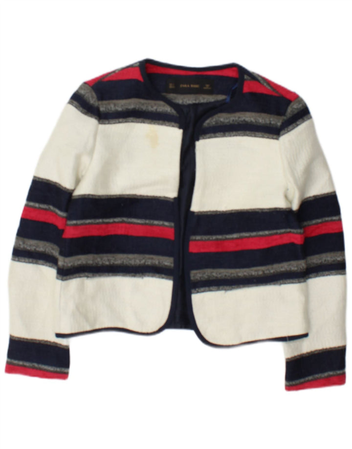 Giacca Bolero aperto da donna Zara UK 10 piccola a righe bianche