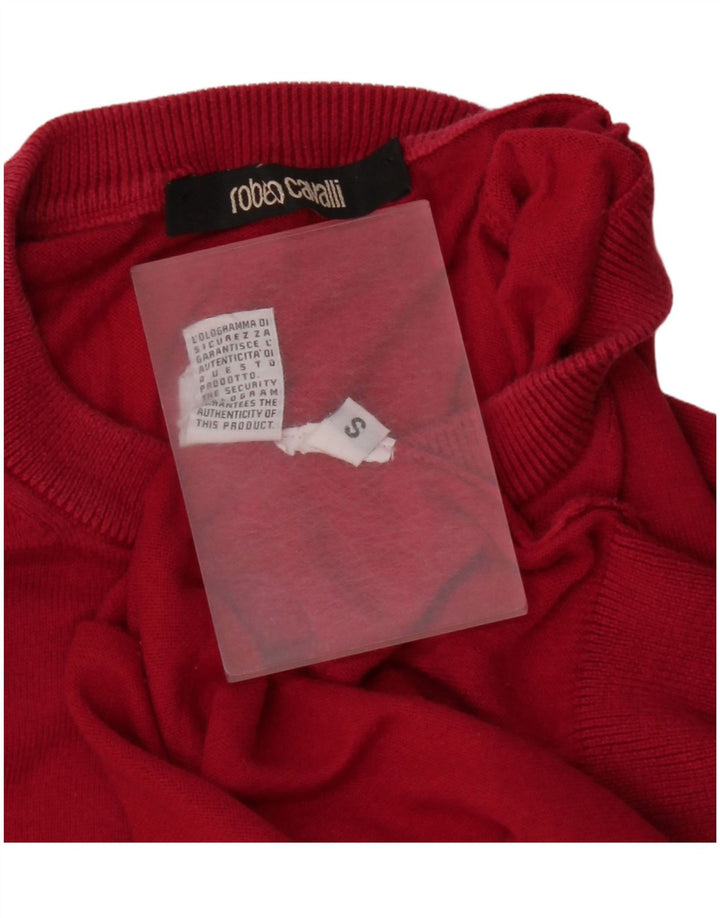 Maglione maglione girocollo da uomo Roberto Cavalli piccolo rosso