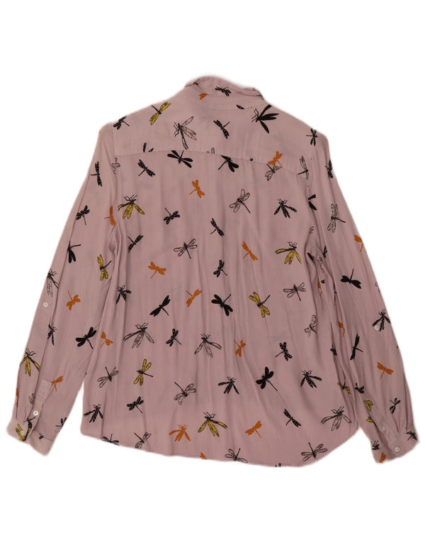 ZARA Womens Abstract Pattern Shirt Blouse UK 6 XS Purple