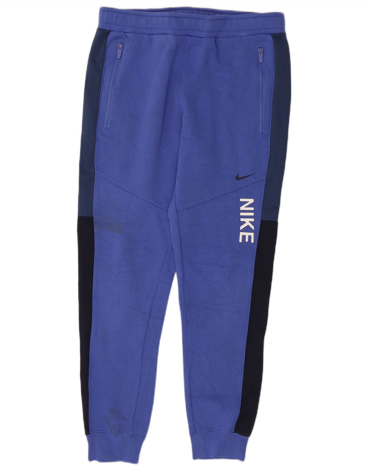 Pantaloni da tuta da uomo Nike Joggers in cotone color block blu medio