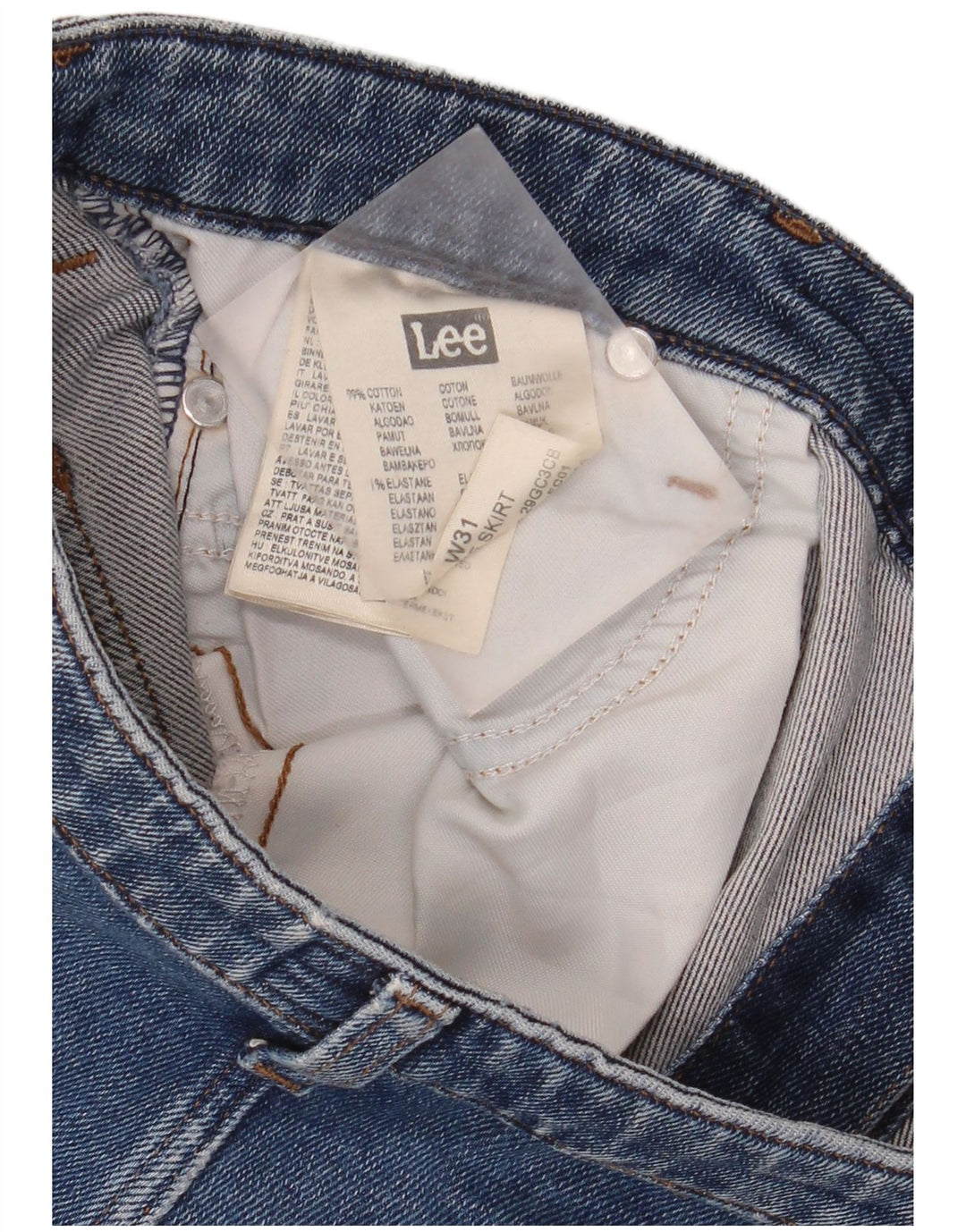 Gonna in denim da donna LEE W31 in cotone blu medio