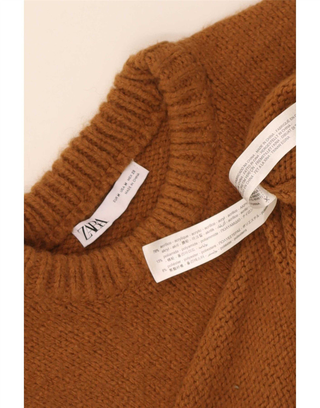 Canottiera da donna Zara UK 12 Acrilico marrone medio