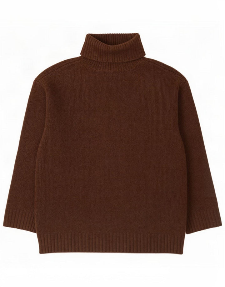 Marks & Spencer maglione a collo alto da donna UK 14 Marrone medio