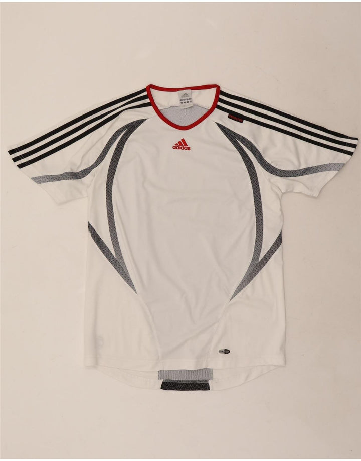 T-shirt Adidas Climacool da uomo Top in poliestere color block bianco medio