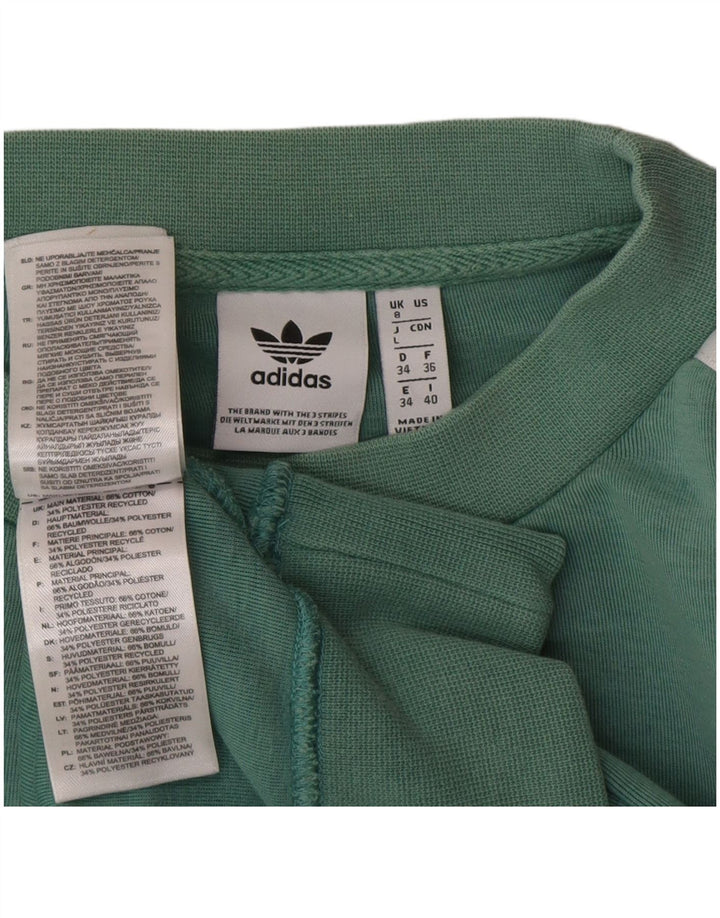 Felpa oversize da donna Adidas UK 8 Small Green Cotton