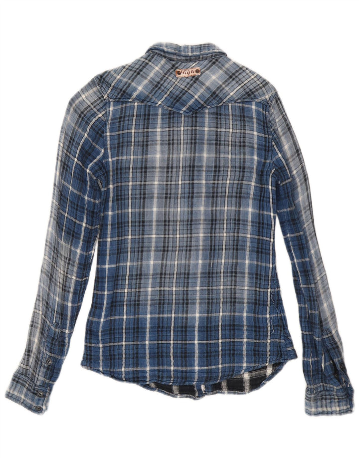 Camicia da uomo in flanella Rifle piccolo cotone a quadri blu