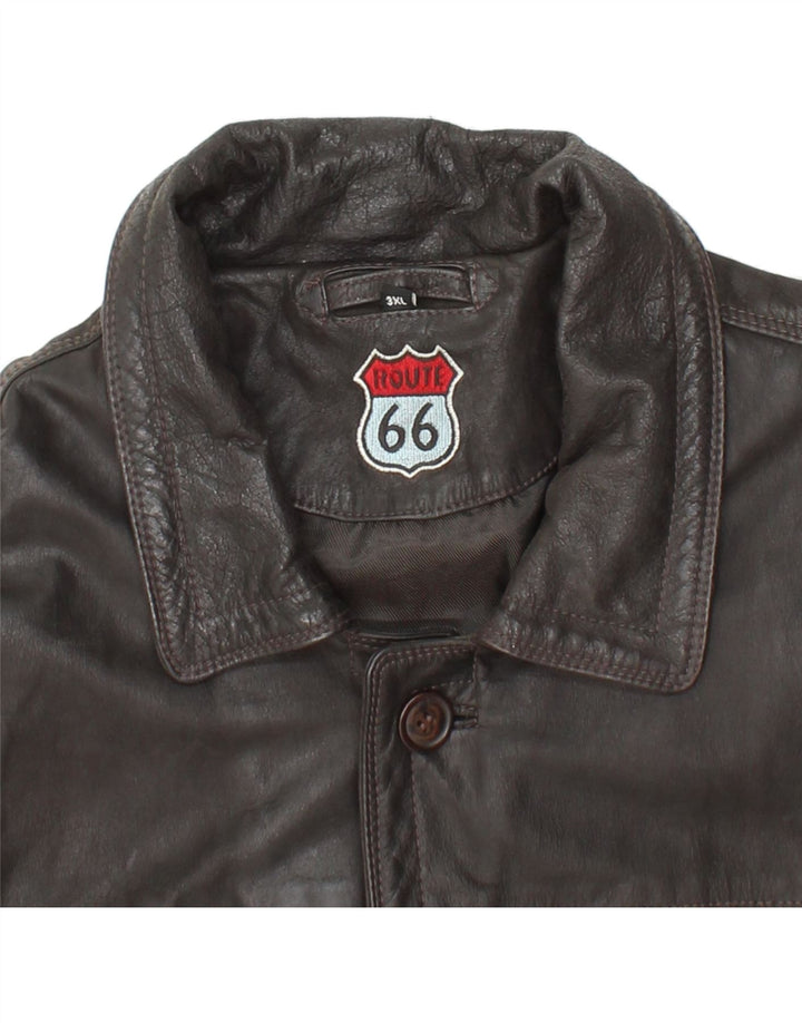 Cappotto in pelle da uomo ROUTE 66 UK 46 3XL Pelle nera