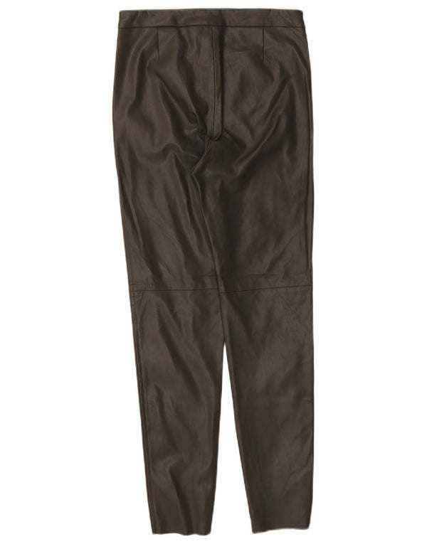 Pantaloni skinny da donna in ecopelle Zara piccoli W26 L27 poliestere kaki