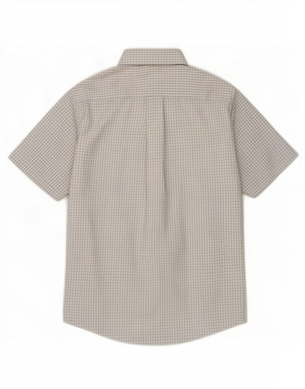 Camicia a maniche corte da uomo Orvis in cotone a quadretti bianco medio
