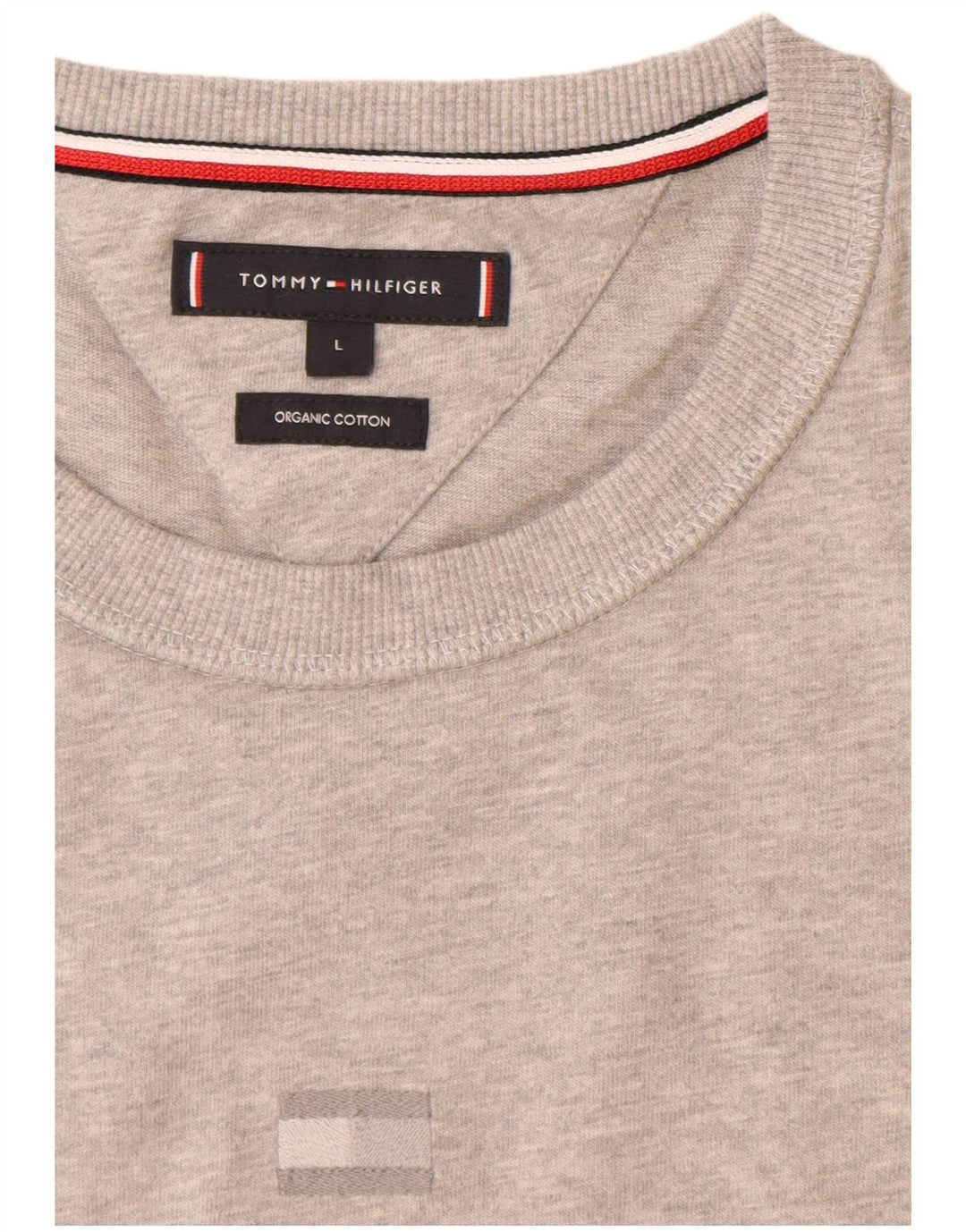 TOMMY HILFIGER T-shirt da uomo Top Large in cotone grigio