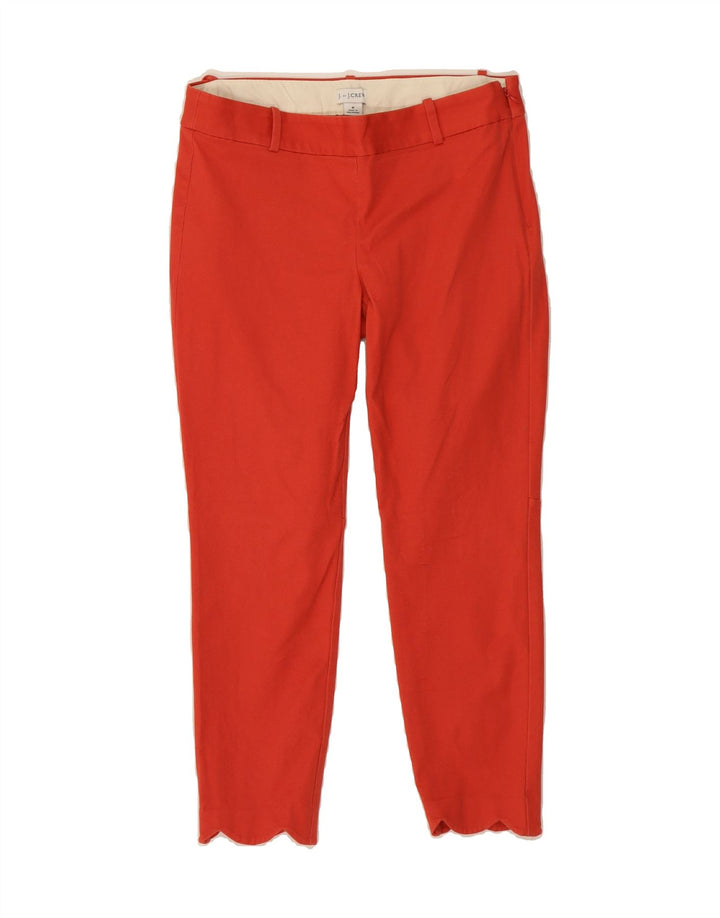 J. CREW Womens Slim Cropped Trousers US 8 Medium W30 L24 Red Cotton Vintage J. Crew and Second-Hand J. Crew from Messina Hembry 