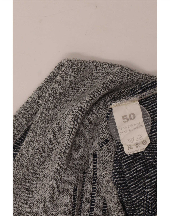 Canotta vintage da uomo canotta EU 50 poliacrilico geometrico grigio medio