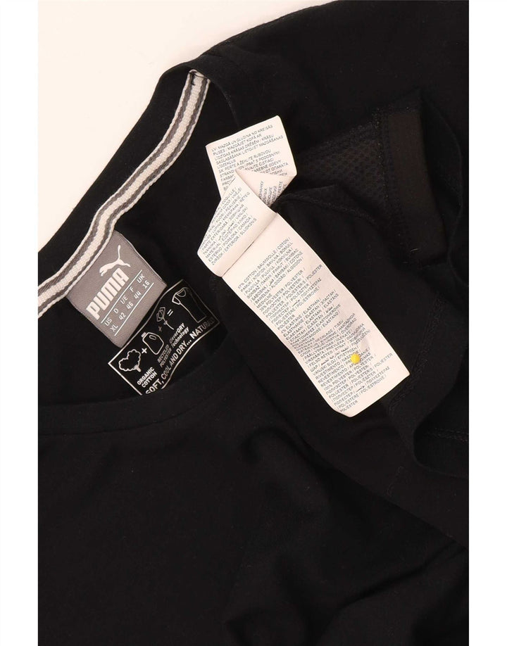 T-shirt da donna Puma UK 16 grande in cotone nero