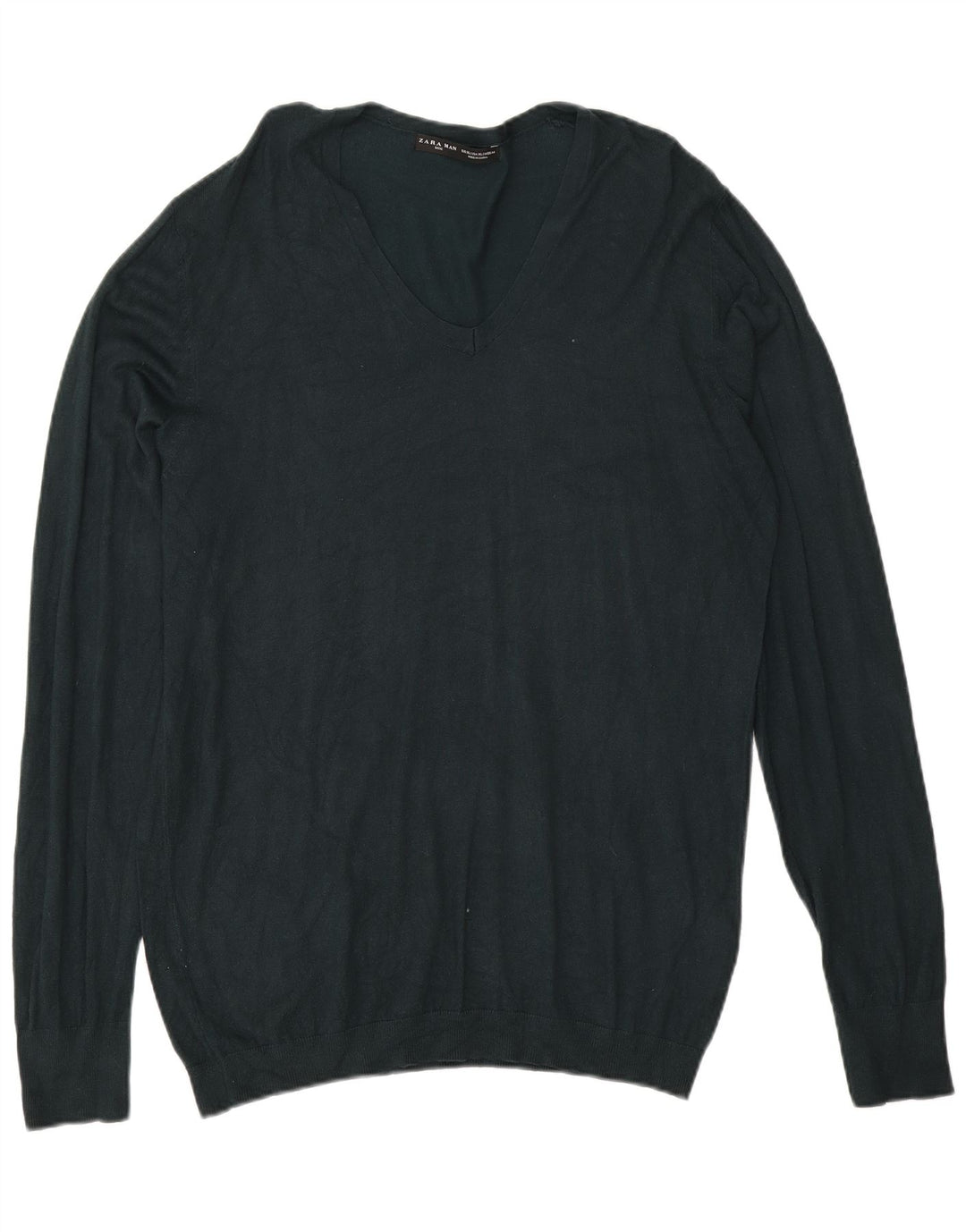 Maglione Zara da uomo con scollo a V XL verde viscosa