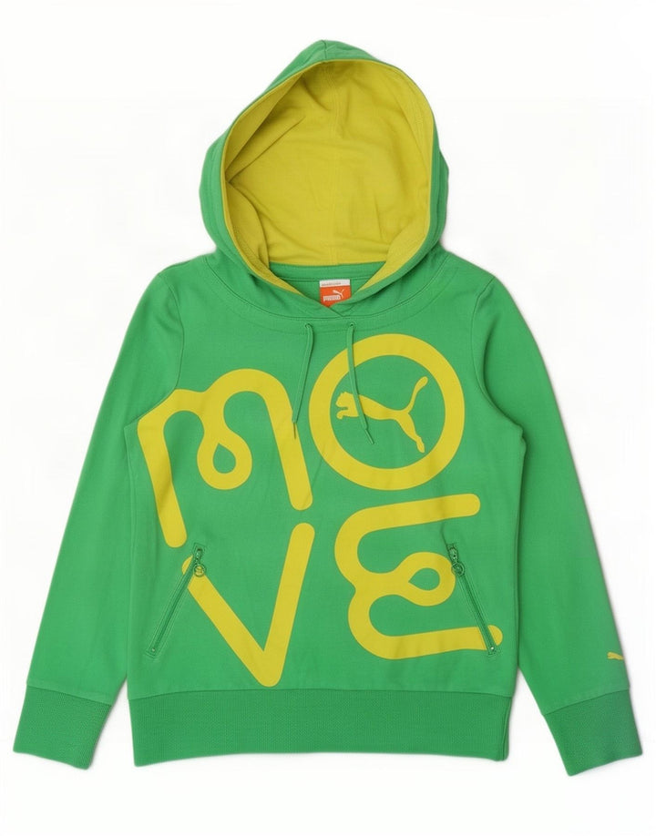 Felpa con cappuccio grafica da donna Puma UK 12 verde medio