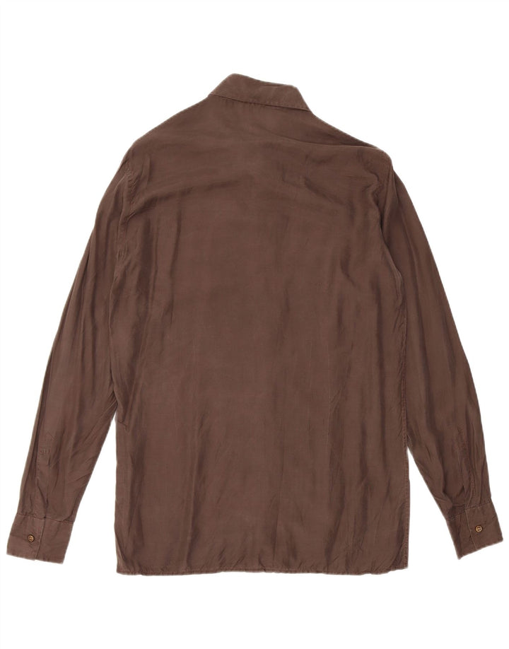 Camicia da uomo vintage taglia 39 15 1/2 marrone medio