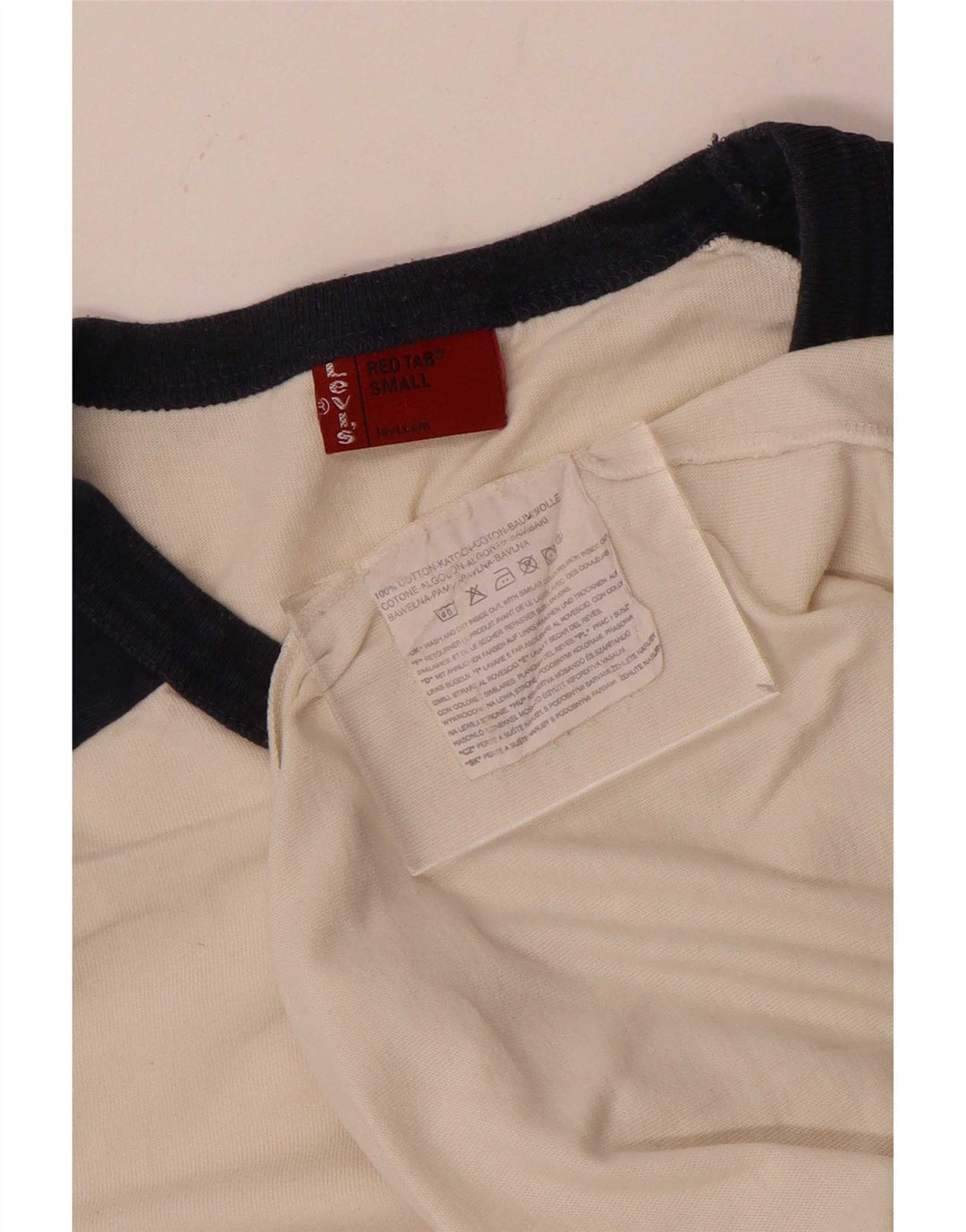 Levi's Top grafico da uomo a maniche lunghe in cotone bianco piccolo
