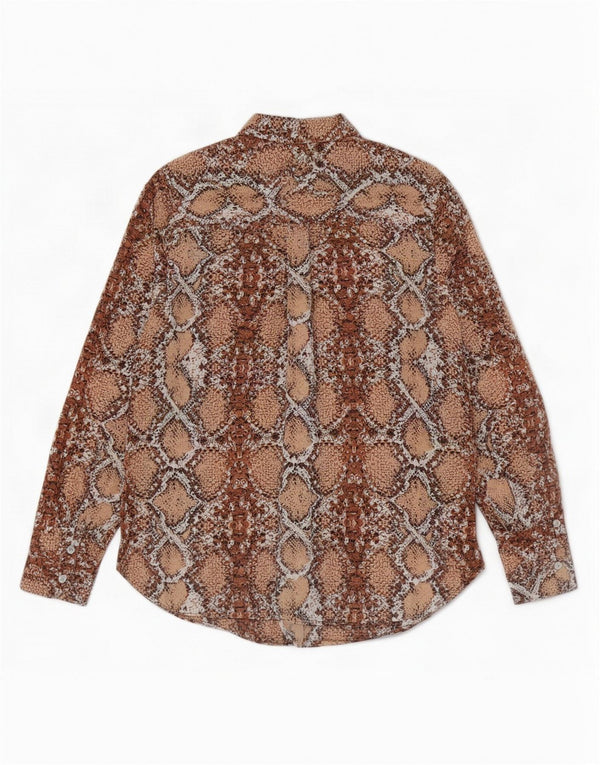 Camicetta da donna Marks & Spencer UK 8 Poliestere con stampa animalier marrone piccolo