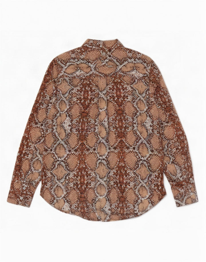 Camicetta da donna Marks & Spencer UK 8 Poliestere con stampa animalier marrone piccolo