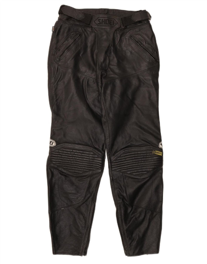 Pantaloni in pelle da motociclista da donna Shoei EU 42 Medium W28 L21 Pelle nera