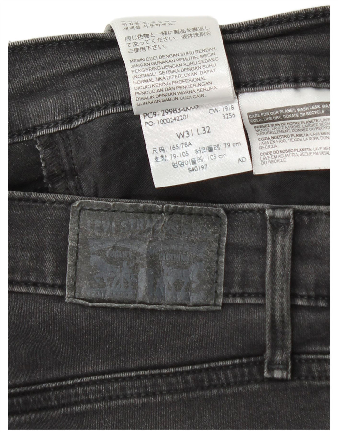 Jeans Levi's Uomo 511 Slim W31 L29 Cotone Nero