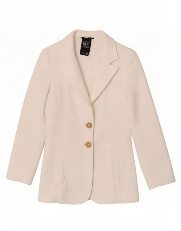 Giacca Blazer a 2 Bottoni da Donna Gianfranco Ferre IT 46 Large in Cotone Bianco
