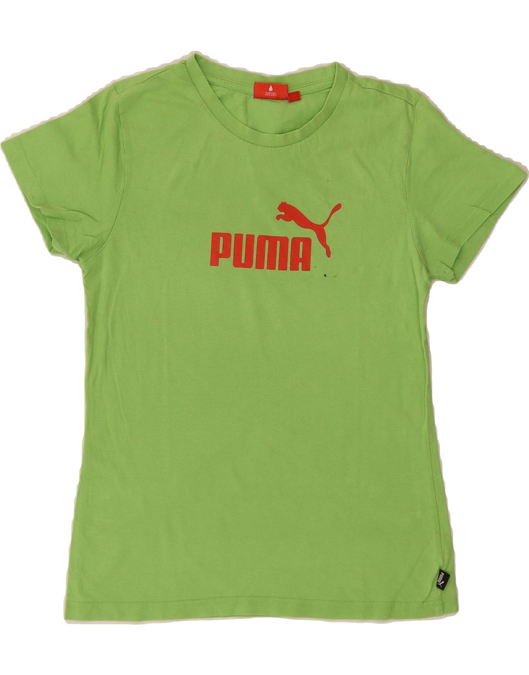 PUMA Womens Graphic T-Shirt Top UK 14 Medium Green Vintage Puma and Second-Hand Puma from Messina Hembry 