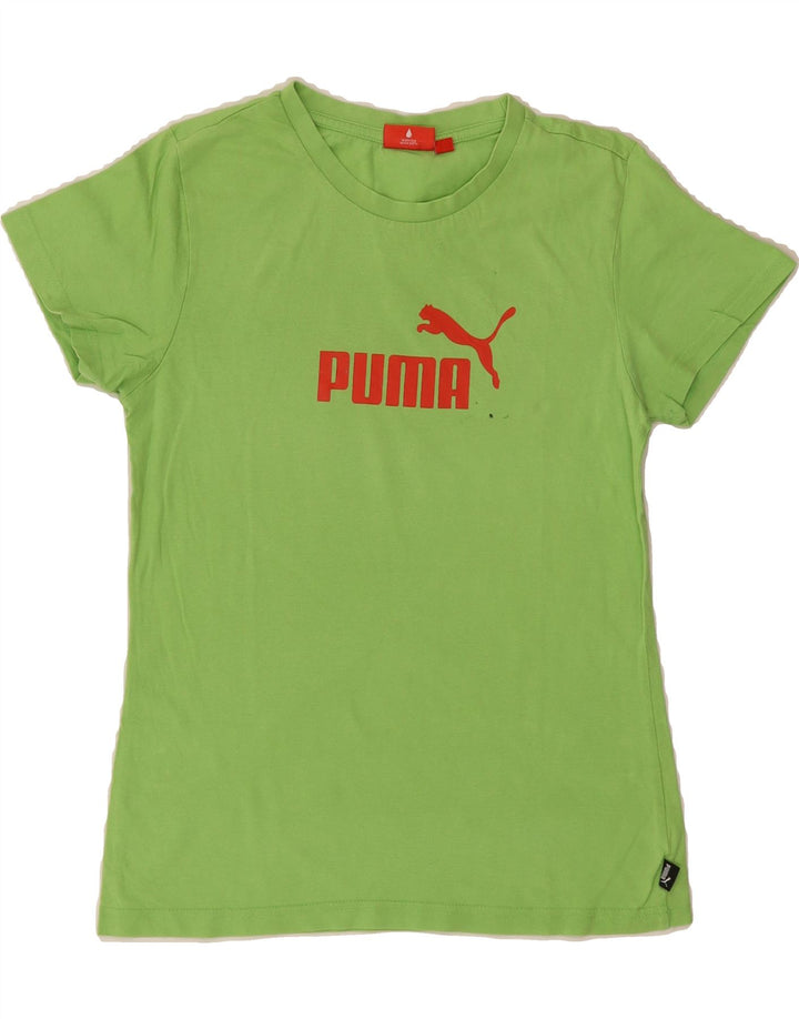 PUMA Womens Graphic T-Shirt Top UK 14 Medium Green Vintage Puma and Second-Hand Puma from Messina Hembry 