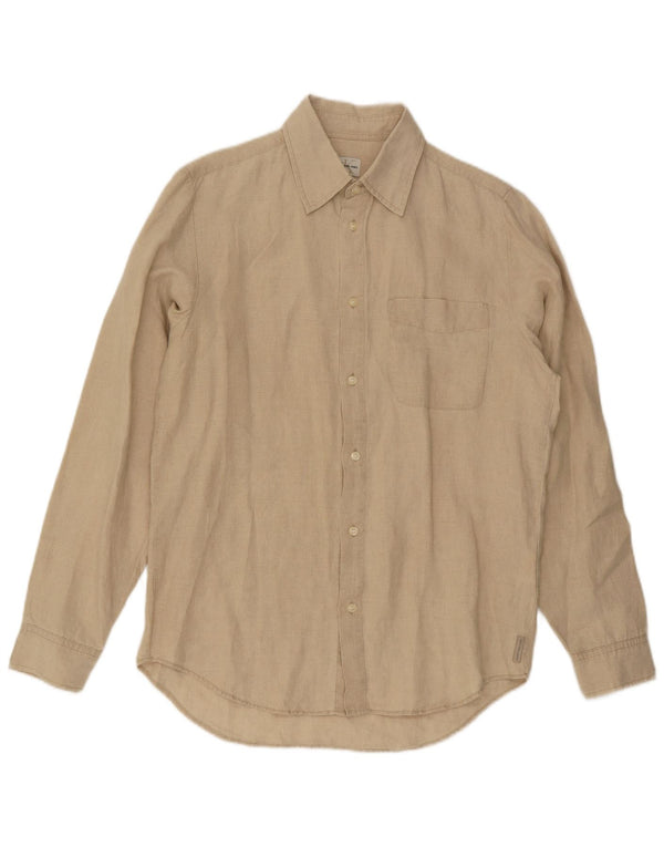 Calvin Klein Jeans Camicia da uomo Lino beige medio
