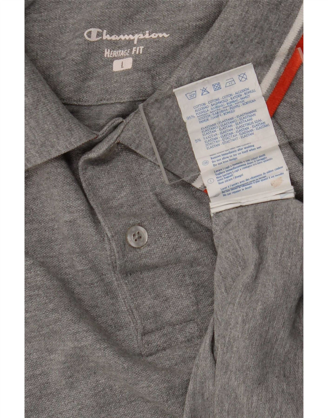 Polo Champion da uomo Heritage Fit, taglia grande, in cotone grigio