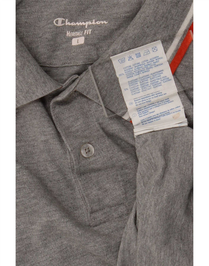 Polo Champion da uomo Heritage Fit, taglia grande, in cotone grigio