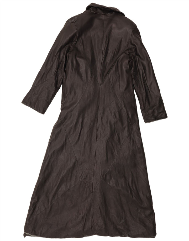 Cappotto in pelle da donna vintage IT 46 grande in pelle nera