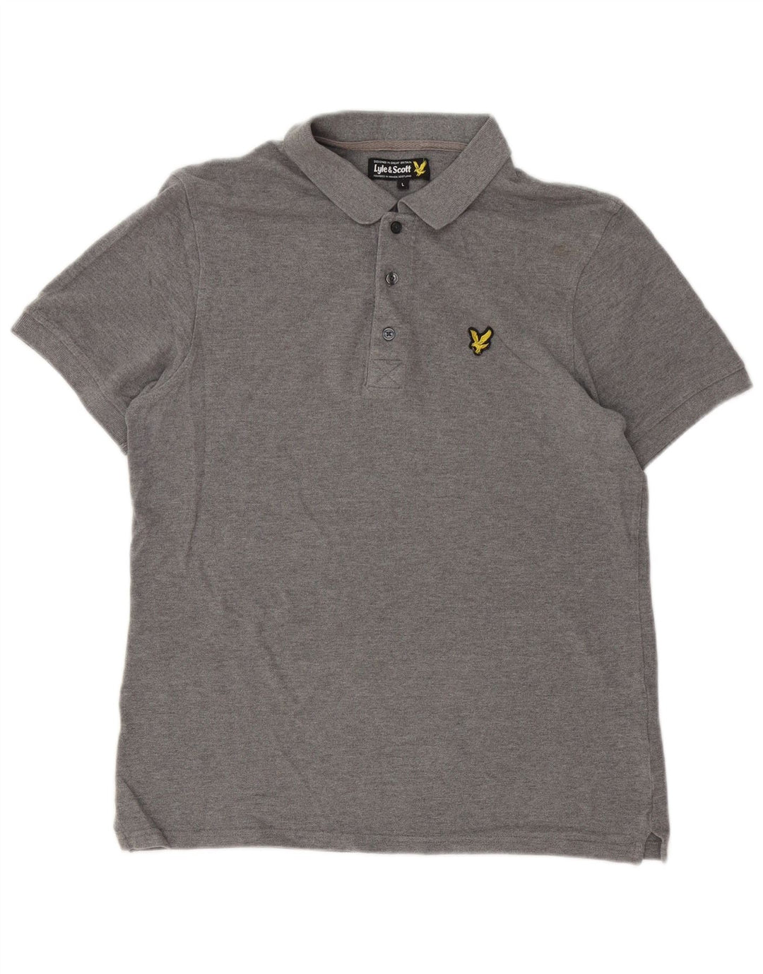Polo da uomo Lyle & Scott grande in cotone grigio