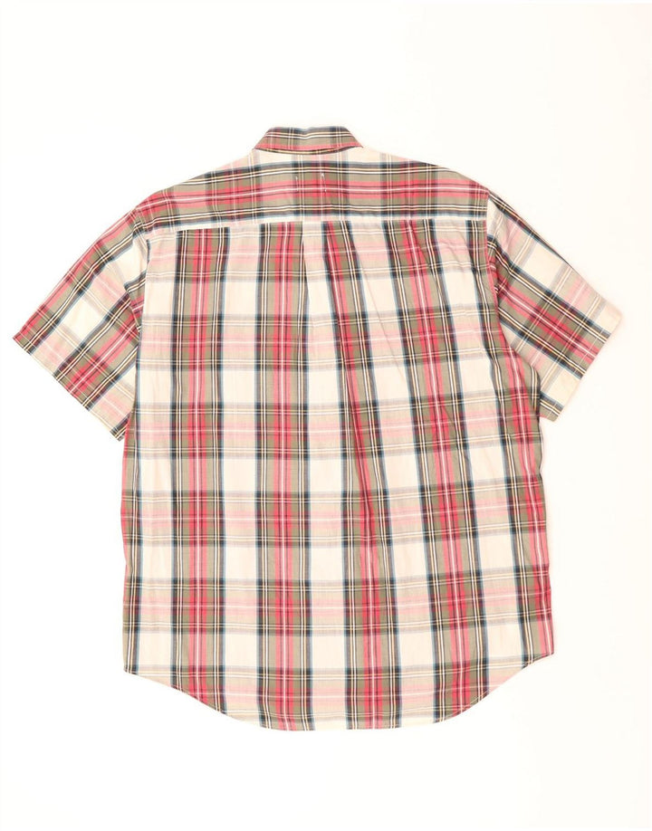 BENETTON Camicia a maniche corte da uomo a quadri grandi multicolori