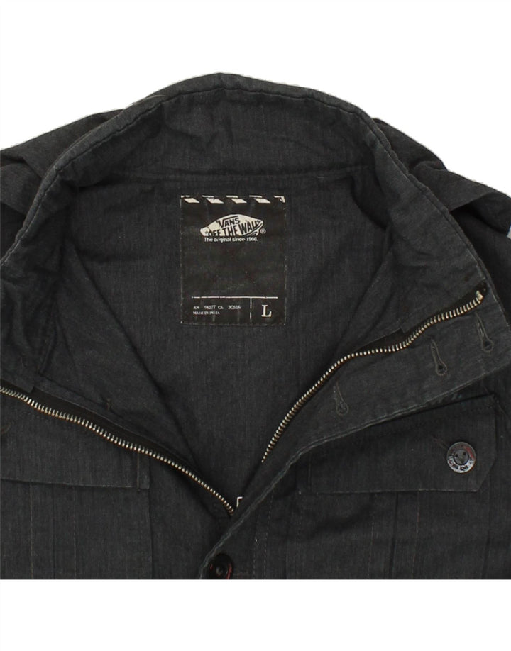 VANS Boys Hooded Utility Jacket 11-12 Years Large  Grey Cotton Vintage Vans and Second-Hand Vans from Messina Hembry 