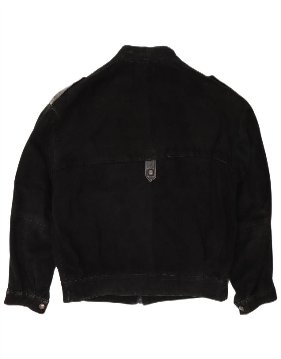 Giubbotto bomber militare vintage in pelle scamosciata da uomo IT 46 piccolo nero