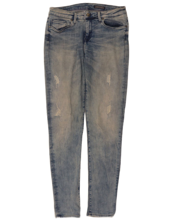 Jeans skinny effetto invecchiato da donna Tommy Hilfiger W30 L30 cotone blu