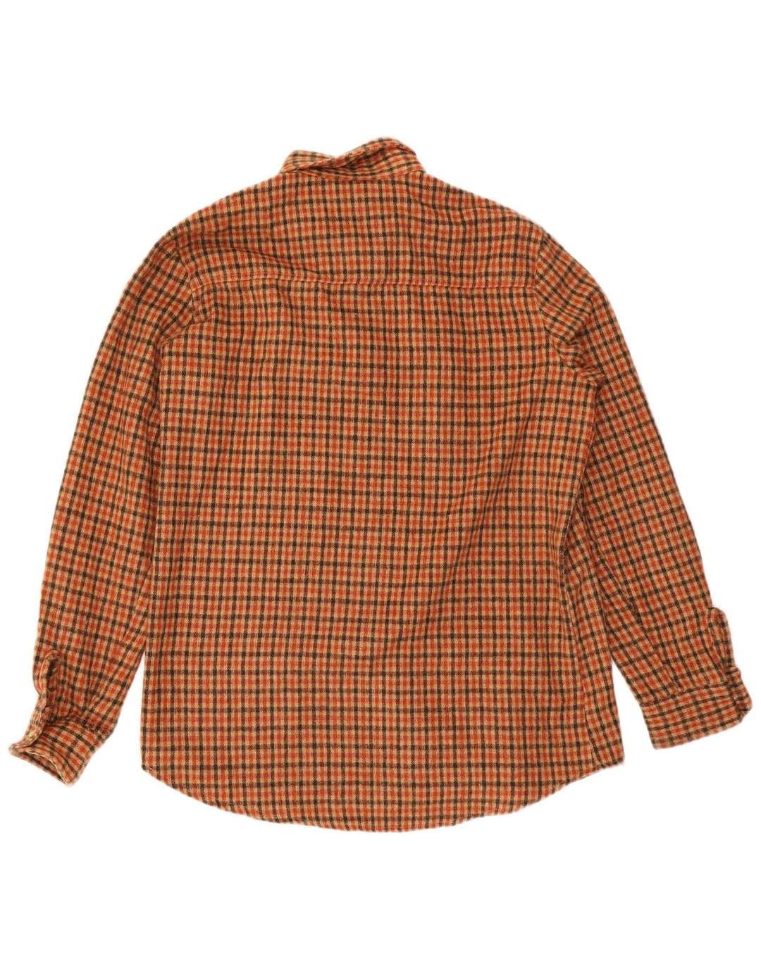 Camicia vintage da uomo in flanella a quadri marrone medio