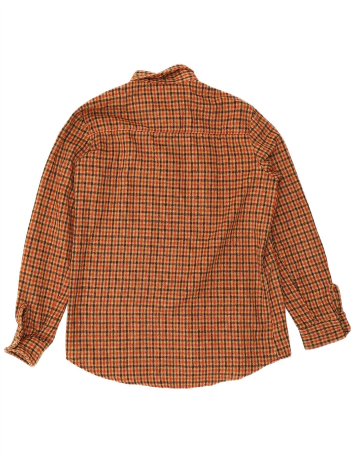 Camicia vintage da uomo in flanella a quadri marrone medio