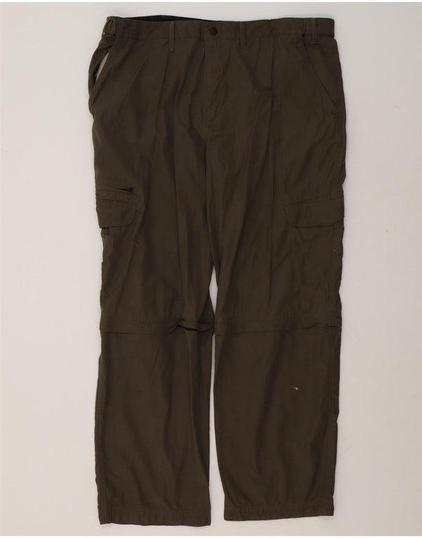 Pantaloni cargo dritti Marks & Spencer da uomo Blue Harbour W42 L31 kaki