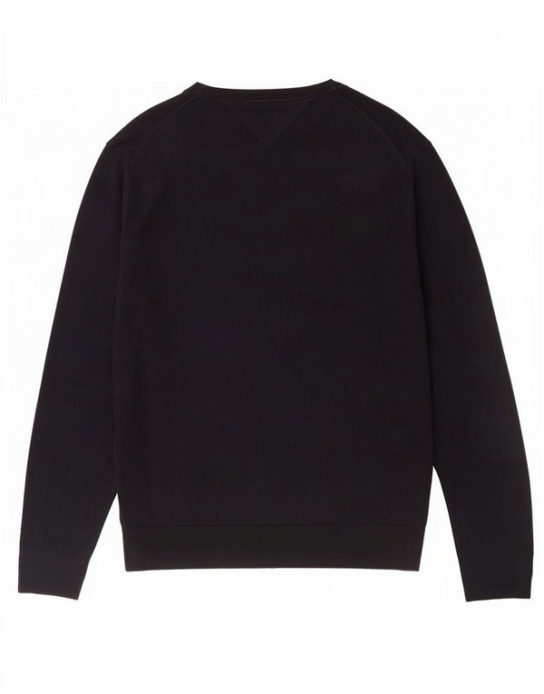 Maglione maglione con scollo a barca da uomo Tommy Hilfiger XL in cotone blu navy