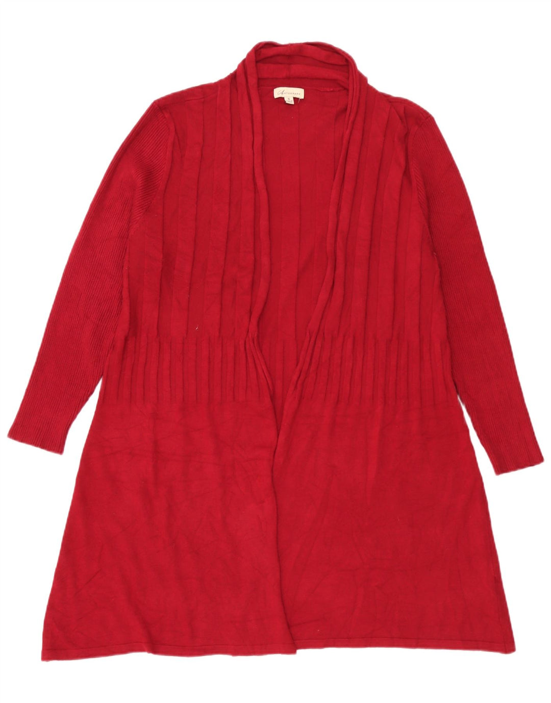 Maglione cardigan lungo autografo da donna Marks & Spencer UK 10 piccolo rosso