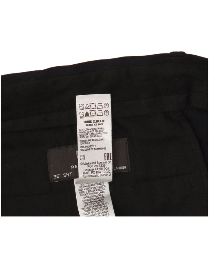 Pantaloni chino vestibilità regolare da uomo Marks & Spencer W36 L29 poliestere blu navy