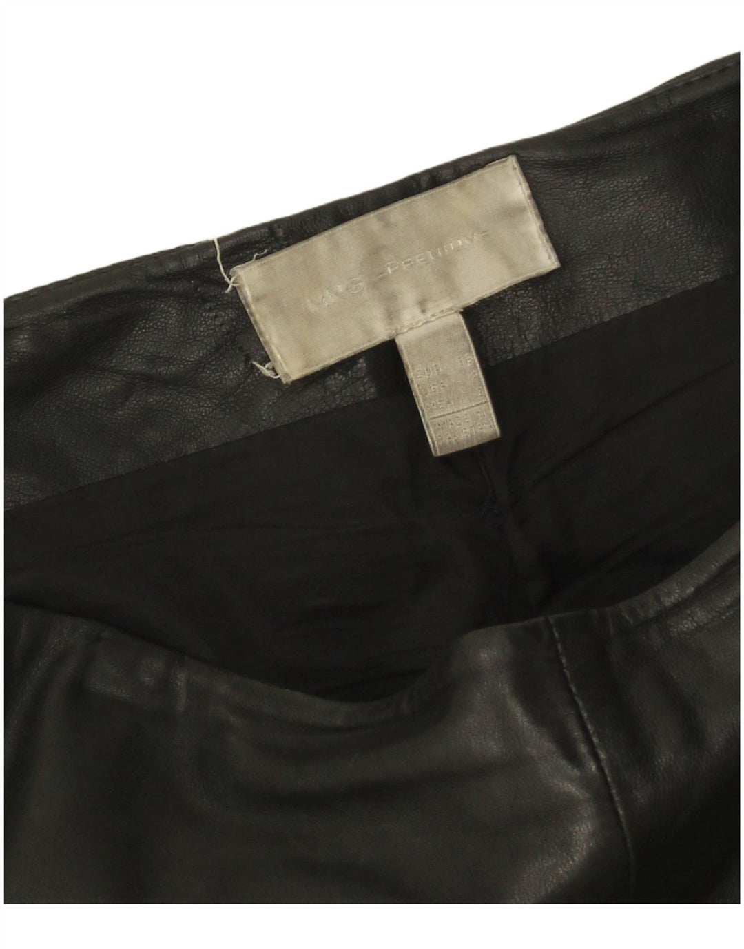 Pantaloni in pelle slim da donna Mango EU 36 Small W24 L27 Pelle nera