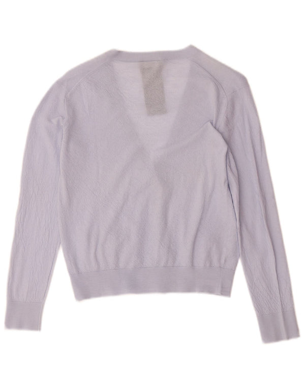 Giorgio Armani Womens Crop Cardigan Sweater IT 42 Medium Purple Wool