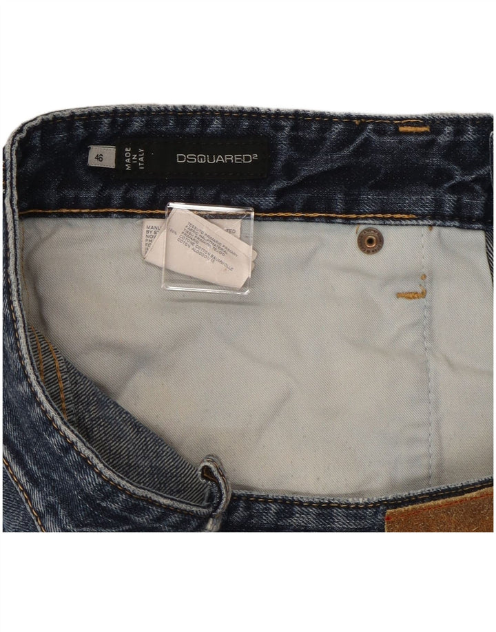Jeans slim invecchiati da donna Dsquared IT 46 Large W32 L29 cotone blu