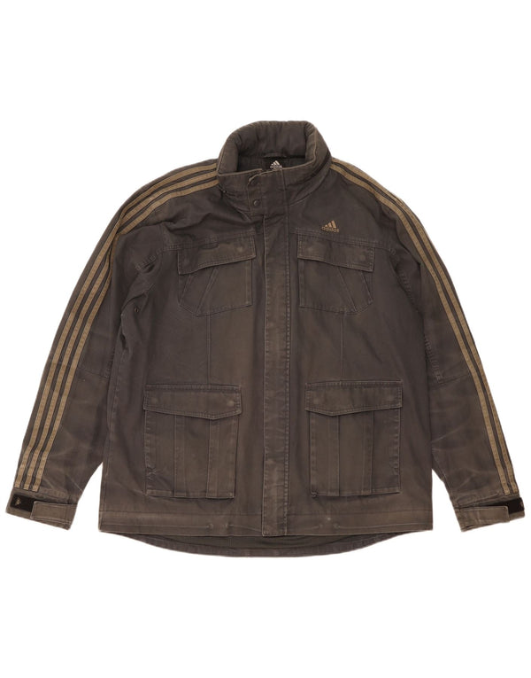 Giacca utility con cappuccio da uomo Adidas UK 42 XL cotone grigio